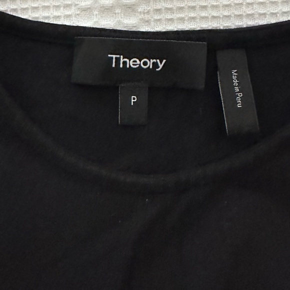 Theory Gathered Sleeveless Dress in Stretch Cotton-Modal - Black / Size S - Picture 4 of 4